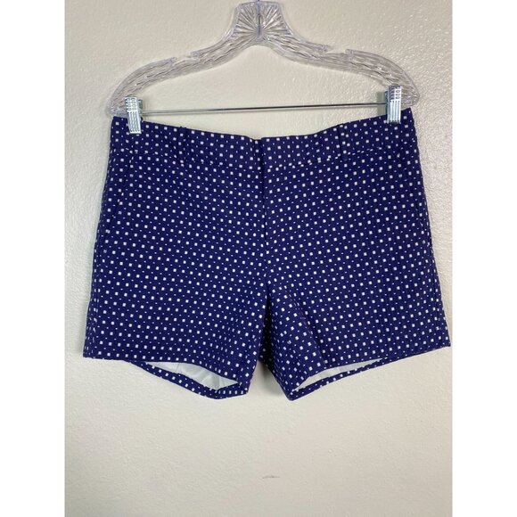 Banana Republic Womens Blue textured Shorts Size 8 Cotton Blend Boho geometric - Picture 1 of 16